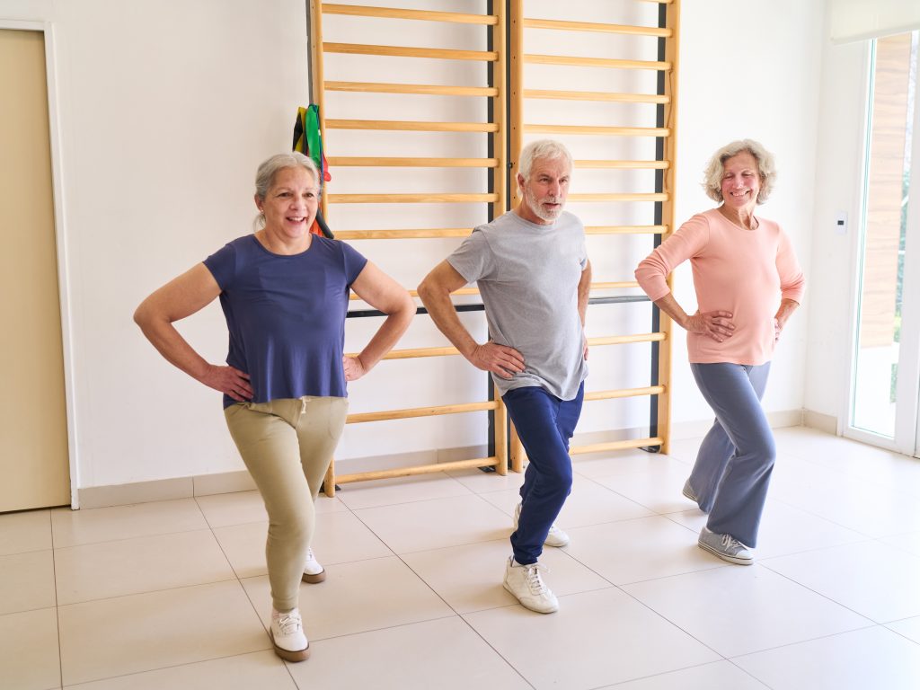 Over 50s enjoying exercise